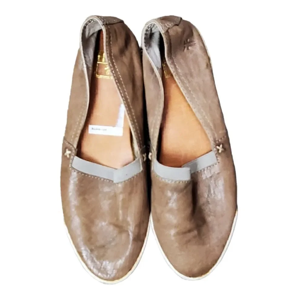 Frye Beige  Leather Slide Slip on Shoes